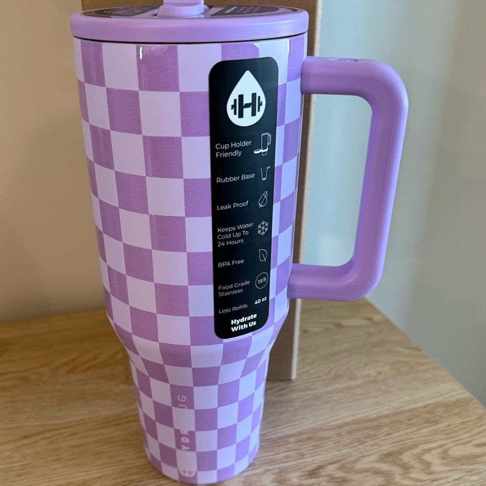 Hydrojug Lavender Checkers 40oz. Traveler